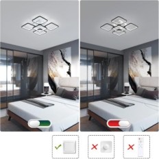 Used LED Lamp 64 W 6500 K 60cm Black Ceiling Lamp Dorlink Modern For Office Or Bathroom