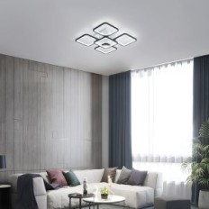 UŻYWANA Lampa LED 64 W 6500 K 60 cm czarna lampa sufitowa Dorlink nowoczesna do biura lub łazienki