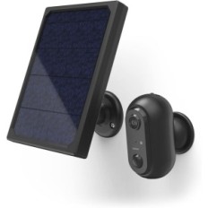 Caméra Hama avec batterie et panneau solaire, Wi-Fi, 128 Go, 130 °, noir