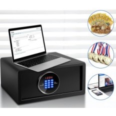 NEM Mejasg széf, 30 l, 37 x 42 x 20 cm, fekete fém széf elektronikus zárral dokumentumok és értékek