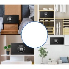 MEJASG DANNEGGE SICURO, 30 L, 37 x 42 x 20 cm, Cassaforte in metallo nero con serratura elettronica per documenti e oggetti di v