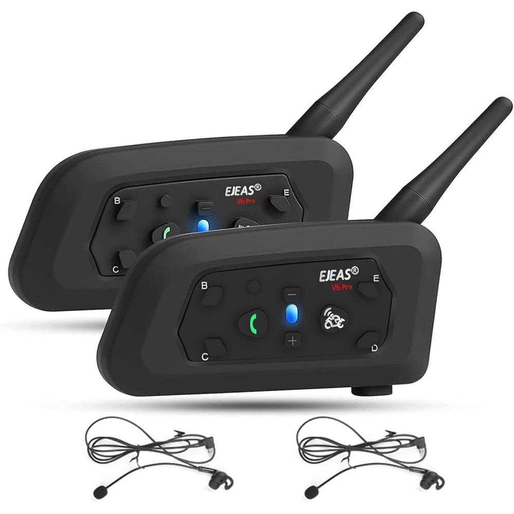 Intercom kõrvaklapid Ejeas V6C, Bluetooth, 850 mAh, 1200 m, 2 tk.