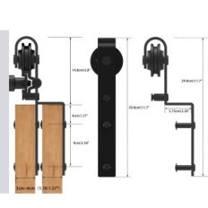 Udstilling af Bonikluba glidende fittings, 6,6ft / 203cm