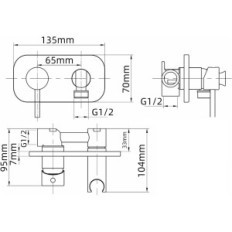 Techolor batteri batteri, 1,5 m slange, matt gull, utstilling