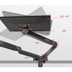 Hillport M22B monitori käepide, 2 monitorid, 1 17 kuni 30 tolli