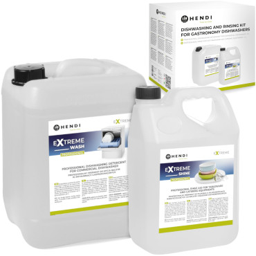 Lavar e enxaguar o líquido para máquina de lavar louça gastronômica. 10L + 5L Set