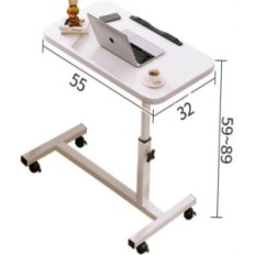 Und Home Mobile Table on Wheels White Functional Table for arbeid og moderne interiør
