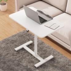 Uand Home Mobile Table on Wheels White Functional Table For Work and Modern Interior