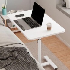 Uand hem mobilbord på hjul vit funktionell tabell för arbete och modern inredning