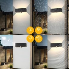 Kingwen lámpa, 30 W, 120 °, 3000K meleg fehér, IP65, fekete, 2 db.