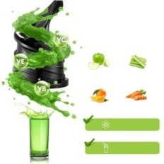 AOBOSI SW-022 200 Squeezer Black aeglase pöördemahl puu- ja köögiviljade mahlade jaoks