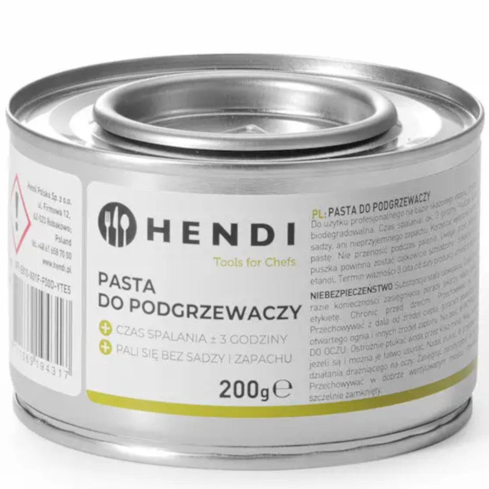 Colar para os aquecedores - etanol pode 48 x 200g - Hendi 194546