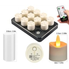 Velas HL sin llama con control remoto, más de 100 horas, 12 PC.