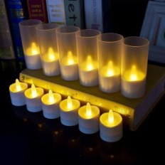 Velas HL sin llama con control remoto, más de 100 horas, 12 PC.