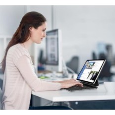 Caso con teclado Nuflaz para iPad 10 Generación (2022), Qwertz, Negro y Gris