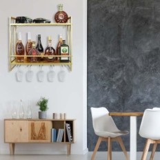 Držák na stěnu Flrh láhev vína, 24,2 palce, 2 úrovně