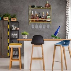 Stenska držala FLRH steklenica vina, 24,2 palč, 2 ravni