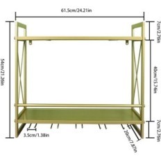 Porte-murale Flrh Bouteille de vin, 24,2 pouces, 2 niveaux