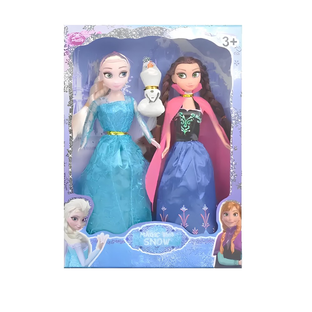 Poupées Elsa et Anna 28cm du film Terrain de glace gelée un ensemble de poupées avec des membres et des vêtements en mouvement