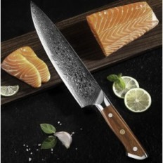 Cuchillo DMS-702 al jefe del material VG-10 335 MM. Cuchillo de cocina profesional chef con una hoja VG-10 y un mango ergonómico