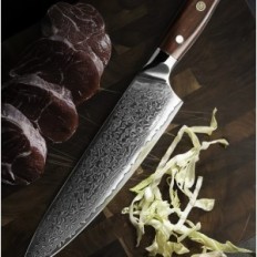 Cuchillo DMS-702 al jefe del material VG-10 335 MM. Cuchillo de cocina profesional chef con una hoja VG-10 y un mango ergonómico