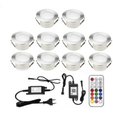 Subosi lamper, RGB DC 12 V, Ø 61 mm, 12 W, WiFi, 10 stk.