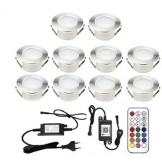 Lámparas Subosi, RGB DC 12 V, Ø 61 mm, 12 W, WiFi, 10 PC.