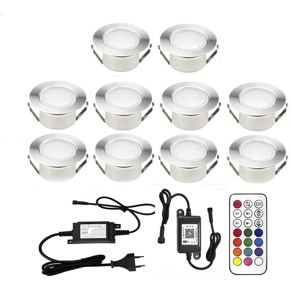 Λαμπτήρες Subsi, RGB DC 12 V, Ø 61 mm, 12 W, WiFi, 10 τεμ.