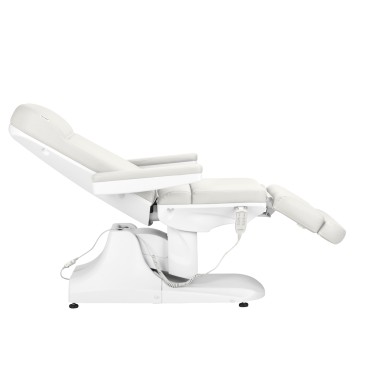 Poltrona cosmetica elettrica Azzurro 891 bianca — vista laterale