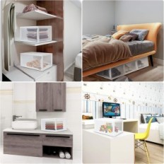 Yorbay cipő Box 37 x 26 x 16 cm, készlet 3 cipő szervezők