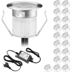 Een set van 20 LED-lampen voor waterbestendige lampen verzonken voor verlichtingspaden en terrassen