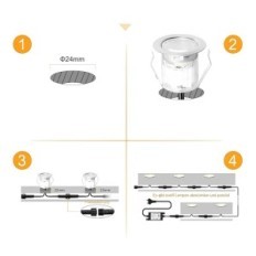 Ein Satz von 20 LED-Lampen für wasserbeständige Lampen, die für Beleuchtungspfade und Terrassen eingelassen sind