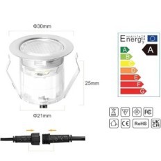 Um conjunto de 20 lâmpadas LED para lâmpadas resistentes à água embutidos para caminhos e terraços de iluminação