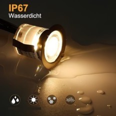 Sada 20 LED lampy pro vodotěsné lampy zapuštěné pro osvětlovací cesty a terasy