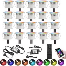 Lampade da terra RGBIC LED 20 PCS. WiFi 31 mm IP67 Pixel Smart Lighting of the Garden Drive