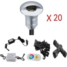 Lâmpadas embutidas LED no piso ajustado 20 peças Luminária de economia de energia IP67 com luz LED quente para o jardim