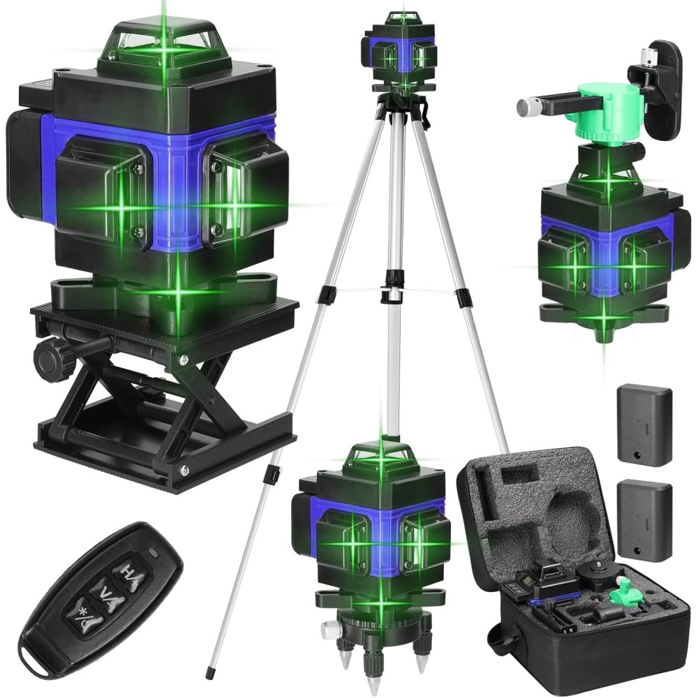 Hancaner Laser Duhova raven, 4x360 °, 1,5 m stojalo, 2x2400 mAh, razstava