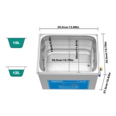 Digitálne ultrazvukové swarey 15L 360W čistič na čistenie náradia a presné časti