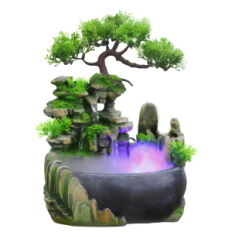 Tabuľka Vodopád Bonsai Feng Shui Restteq s osvetlením a hmlom