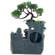 Tischwasserfall Bonsai Feng Shui Resteq mit Beleuchtung und Nebel