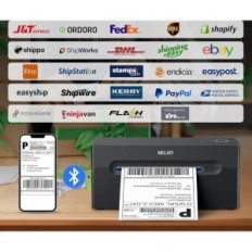 Nelko Label Printer, 4x6, Bluetooth, IOS, Android, 6W, svart