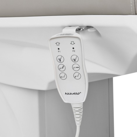 Sillón eléctrico cosmético Azzurro 891 gris — detalle de los controles