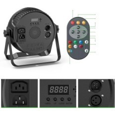 3 žarometi, LED LED, 14 RGBW diode, daljinski upravljalnik