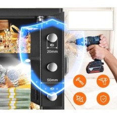 Cassaforte domestica resistente al fuoco Tiskgg, 25 L, nero, usato