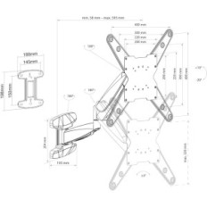 Wall holder for Schwaiger, 23-55 '', up to 30 kg, 400x400, exhibition