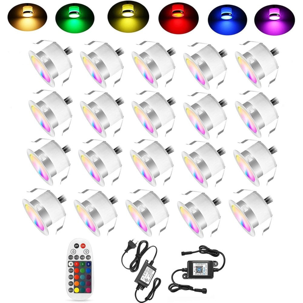 SUBOSI lámpa, Bluetooth, RGB, 12 V, átmérő 45 mm, IP67, 20 db.