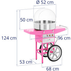 Mobiele suikerswolmachine met een trolley