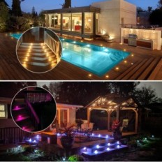 Lampefvtled, RGB, 12 V, 15 lumen, IP67, Diameter 30 mm, 20 stk.