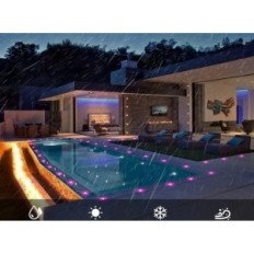 Lâmpada fvtled, RGB, 12 V, 15 lumens, IP67, diâmetro 30 mm, 20 pcs.