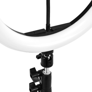 GLOW 10" rengaslamppu jalustalla 10W — lähikuva jalustasta